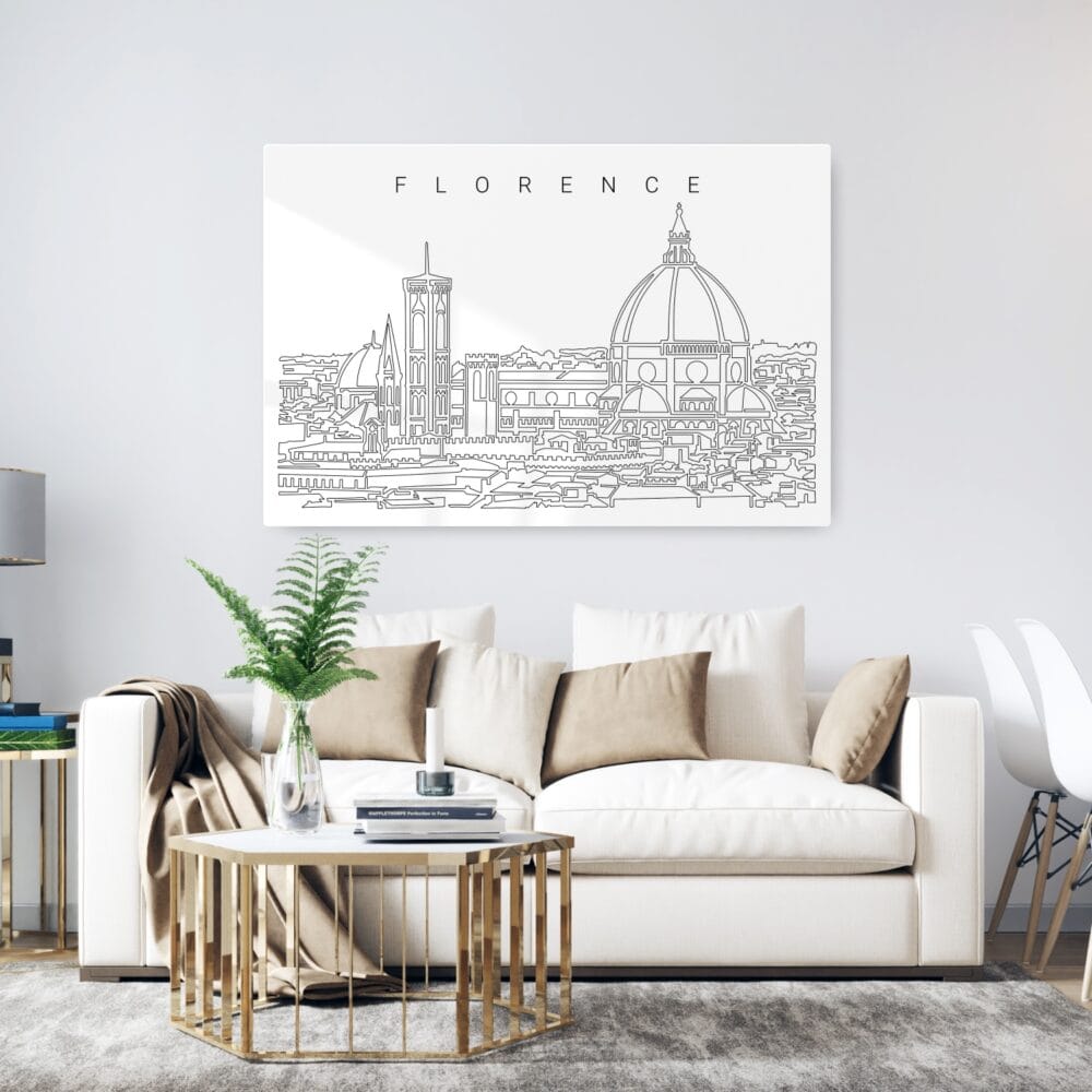 Florence Italy Skyline Art Metal Print - Living Room - Light Florence Italy Skyline Art Metal Print - Living Room - Light