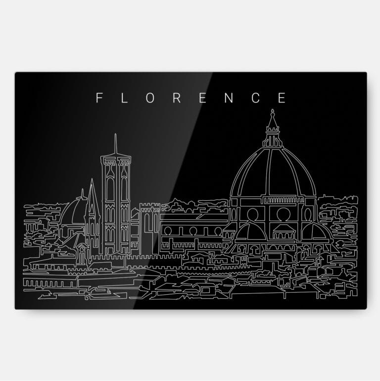 Florence Italy Skyline Art Metal Print Wall Art - Main - Dark