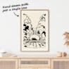 Framed Chicago Cloud Gate Line Art - Artwork