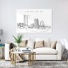 Grand Rapids Skyline Art Metal Print - Living ROom - Light