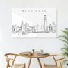 Hong Kong Line Art Metal Print - Kitchen - Dark