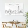 Hong Kong Line Art Metal Print - Kitchen - Dark