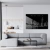 Hong Kong Line Art Metal Print - Living Room - Dark