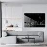 Hong Kong Line Art Metal Print - Living Room - Dark