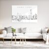 Hong Kong Line Art Metal Print - Living Room - Light