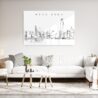 Hong Kong Line Art Metal Print - Living Room - Light