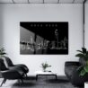 Hong Kong Line Art Metal Print - Office - Dark