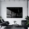 Hong Kong Line Art Metal Print - Office - Dark