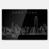 Hong Kong Line Art Metal Print Wall Art - Main - Dark
