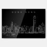 Hong Kong Line Art Metal Print Wall Art - Main - Dark