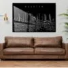 Houston Texas Line Art Metal Print - Living ROom - Dark