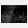 Houston Texas Line Art Metal Print Wall Art - Dark