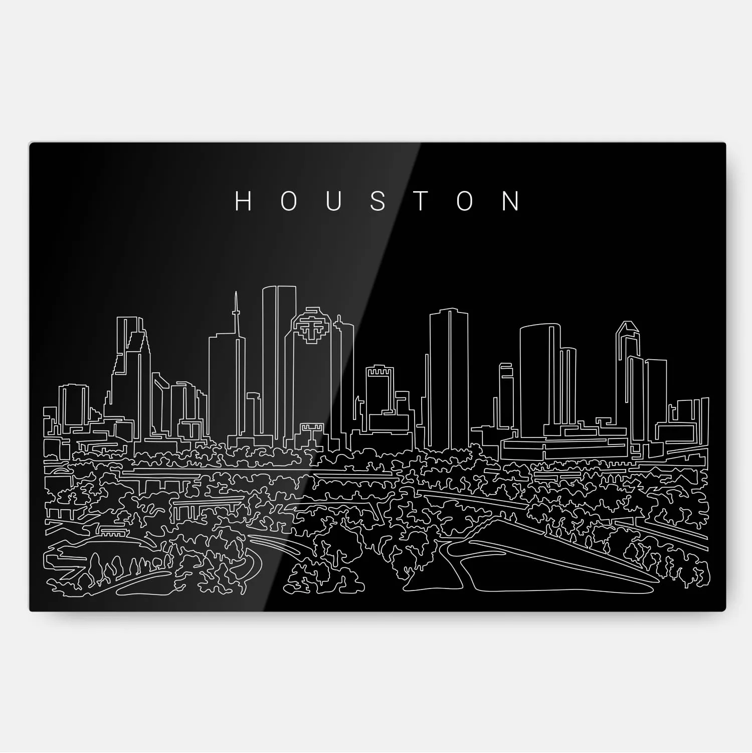 Houston Texas Line Art Metal Print
