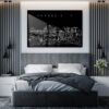 Kansas City Line Art Metal Print - Bedroom - Dark