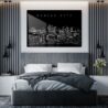 Kansas City Line Art Metal Print - Bedroom - Dark
