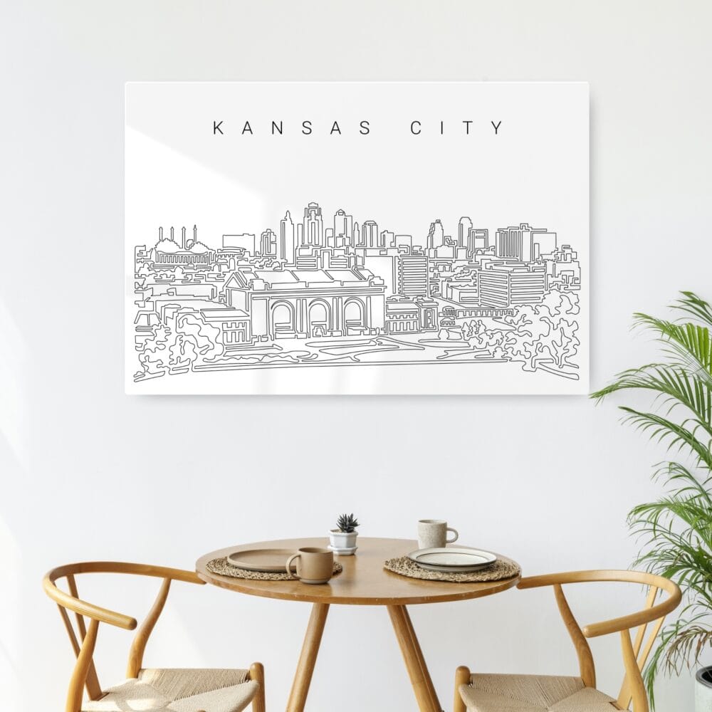 Kansas City Line Art Metal Print - Kitchen - Dark Kansas City Line Art Metal Print - Kitchen - Dark