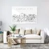 Kansas City Line Art Metal Print - Living ROom - Light