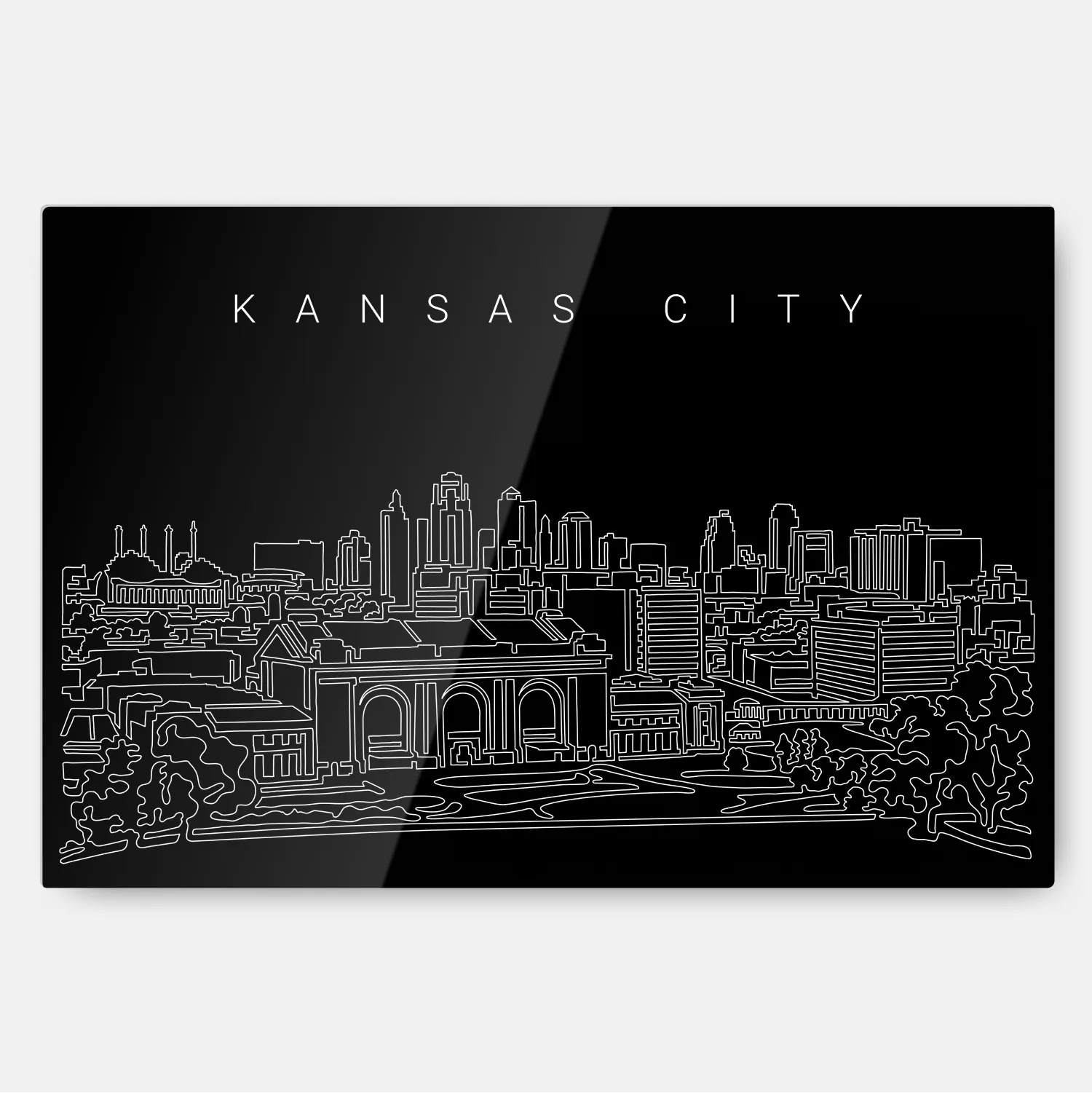 Kansas City Line Art Metal Print