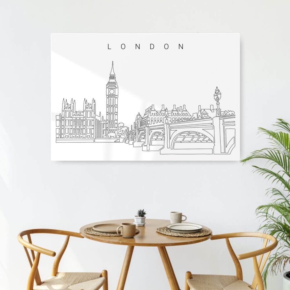 London Line Art Metal Print - Kitchen - Dark London Line Art Metal Print - Kitchen - Dark