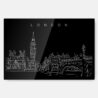 London Line Art Metal Print Wall Art - Main - Dark