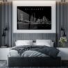 Milwaukee Line Art Metal Print - Bedroom - Dark