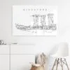 Marina Bay Sands Line Art Metal Print - Hallway - Light