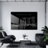 Marina Bay Sands Line Art Metal Print - Office - Dark