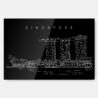 Marina Bay Sands Line Art Metal Print Wall Art - Main - Dark