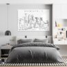 Minneapolis Line Art Metal Print - Bedroom - Light