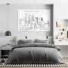 Minneapolis Line Art Metal Print - Bedroom - Light