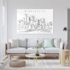 Minneapolis Line Art Metal Print - Living ROom - Light