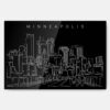 Minneapolis Line Art Metal Print Wall Art - Main - Dark