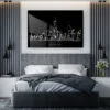 NYC Manhattan Line Art Metal Print - Bedroom - Dark