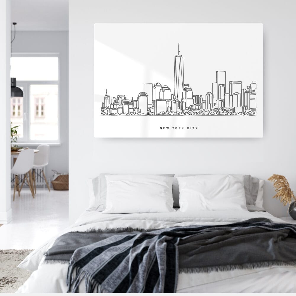 NYC Manhattan Line Art Metal Print - Kitchen - Dark NYC Manhattan Line Art Metal Print - Kitchen - Dark