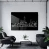 NYC Manhattan Line Art Metal Print - Living Room - Dark