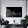 NYC Manhattan Line Art Metal Print - Living Room - Dark