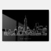 NYC Manhattan Line Art Metal Print Wall Art - Main - Dark