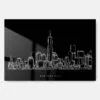 NYC Manhattan Line Art Metal Print Wall Art - Main - Dark