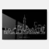 NYC Manhattan Line Art Metal Print Wall Art - Main - Dark