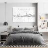 Nashville Line Art Metal Print - Bedroom - Light