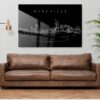 Nashville Line Art Metal Print - Living Room - Dark