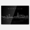 Nashville Line Art Metal Print Wall Art - Dark