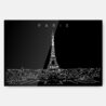 Paris Eiffel Tower Line Art Metal Print Wall Art - Main - Dark