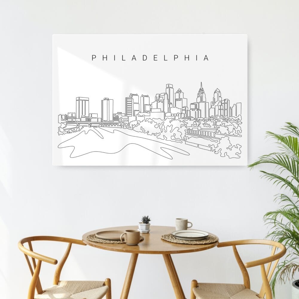 Philadelphia City Line Art Metal Print - Kitchen - Dark Philadelphia City Line Art Metal Print - Kitchen - Dark