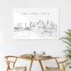 Philadelphia City Line Art Metal Print - Kitchen - Dark