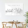 Philadelphia City Line Art Metal Print - Kitchen - Dark