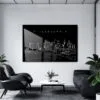 Philadelphia City Line Art Metal Print - Office - Dark
