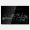 Philadelphia City Line Art Metal Print Wall Art - Dark