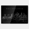 Philadelphia City Line Art Metal Print Wall Art - Dark