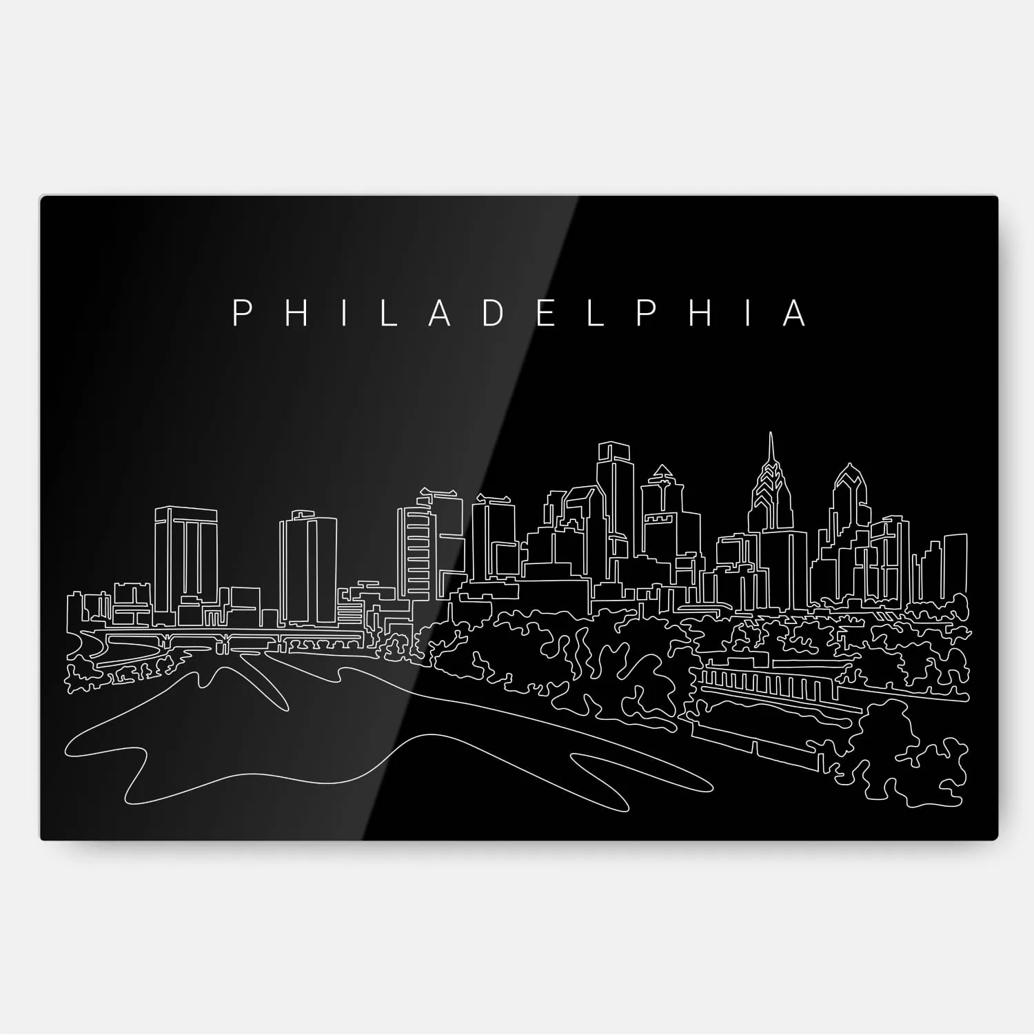 Philadelphia City Line Art Metal Print